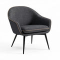 Fauteuil en tissu gris anthracite avec pieds en métal noir 80 x 80 x 70cm