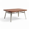 Table basse rectangulaire en bois et métal 120 x 80 x 40cm couleur chêne