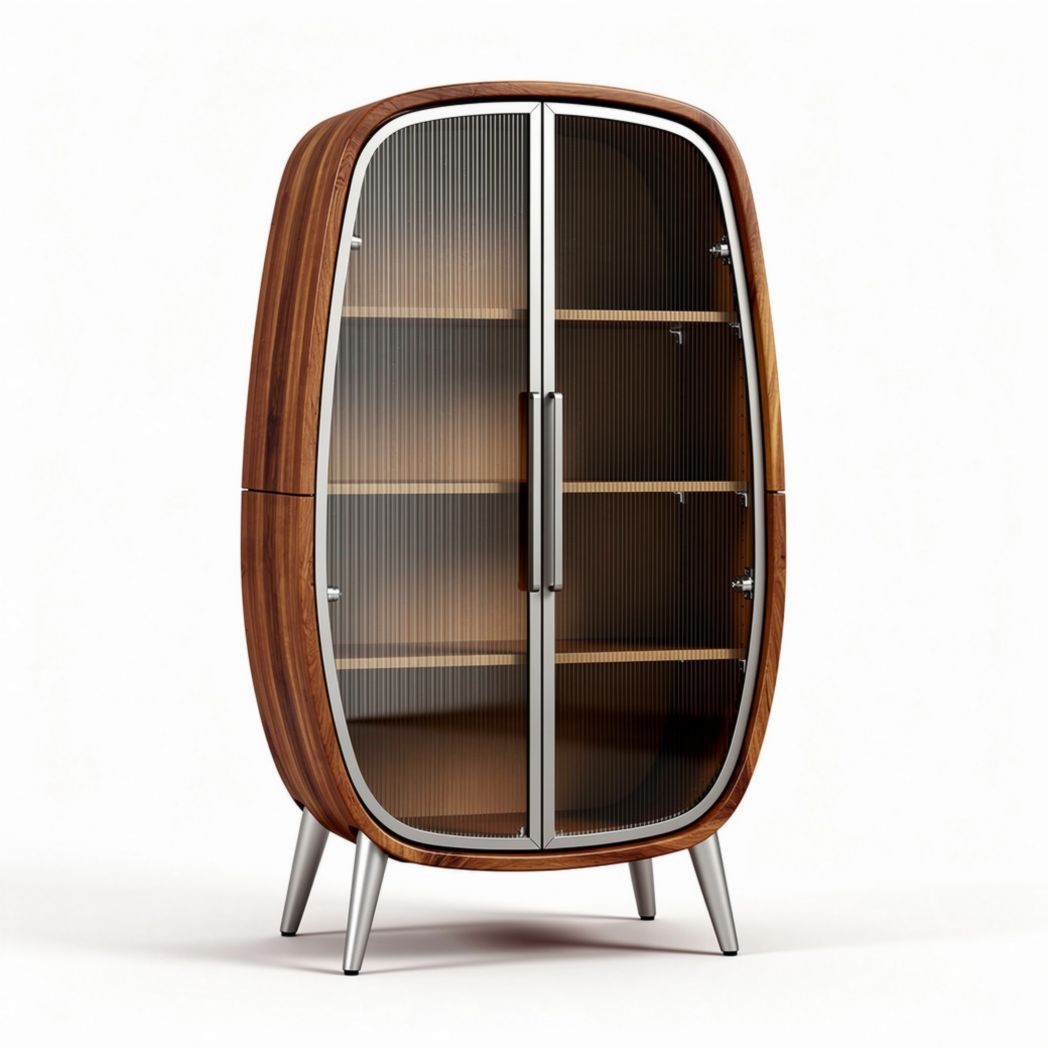 Vitrine en bois avec portes en verre dimensions 90 x 60 x 145cm