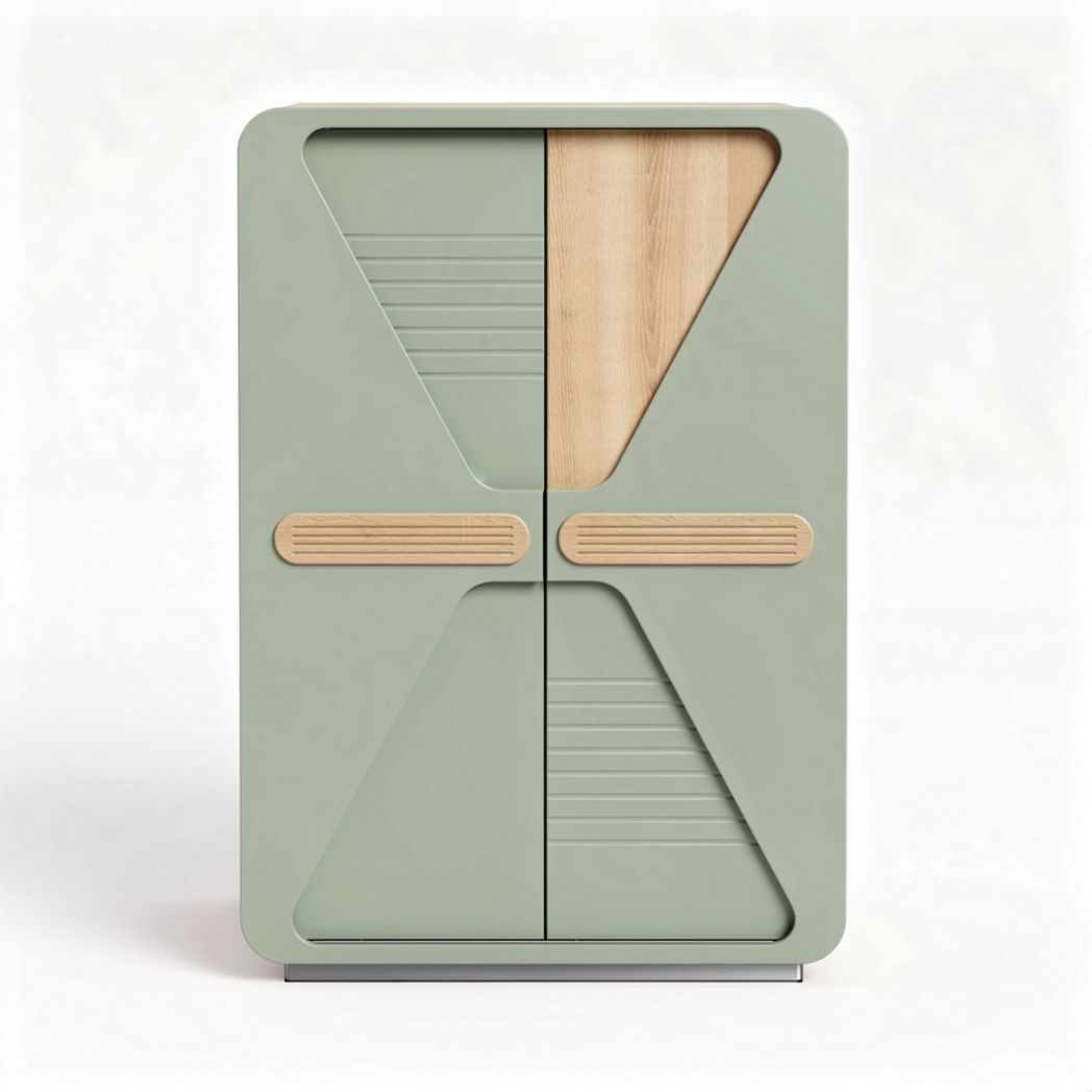 Armoire de rangement en bois et MDF vert 80 x 40 x 120cm