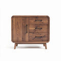 Meuble de rangement en bois de noyer avec 3 tiroirs et 1 porte taille 60 x 40 x 80cm