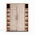 Armoire en bois de chêne clair avec étagères latérales dimensions 160 x 40 x 200cm