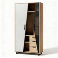 Armoire de rangement en bois et métal avec portes coulissantes 180 x 90 x 50cm
